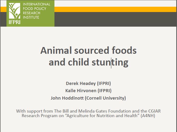 NIPN Seminar March 2019 Hirvonen IFPRI Animal sourced foods and child stunting March 2019